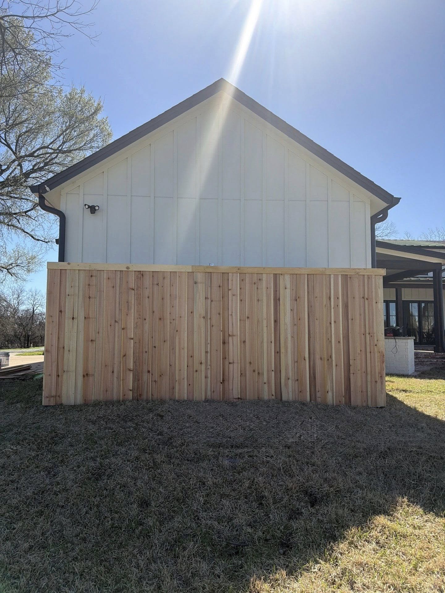 Completed fence installation