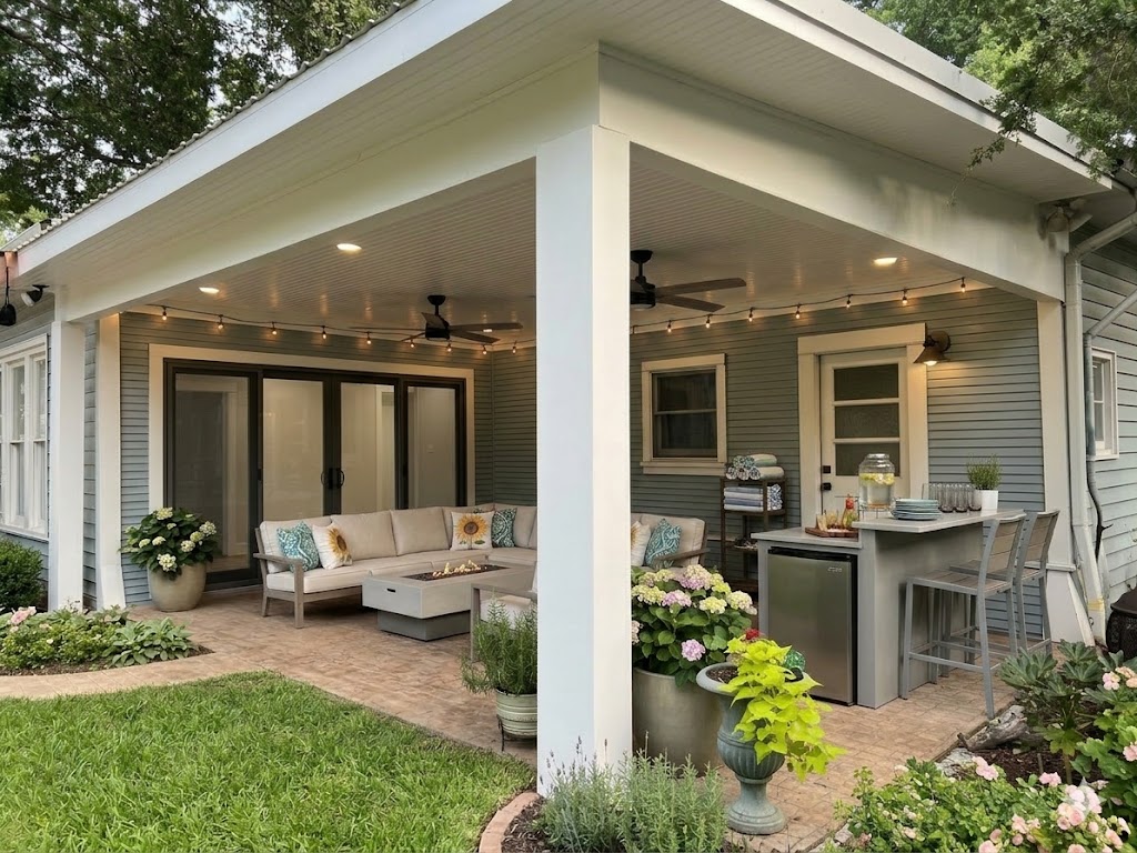 Completed patio construction